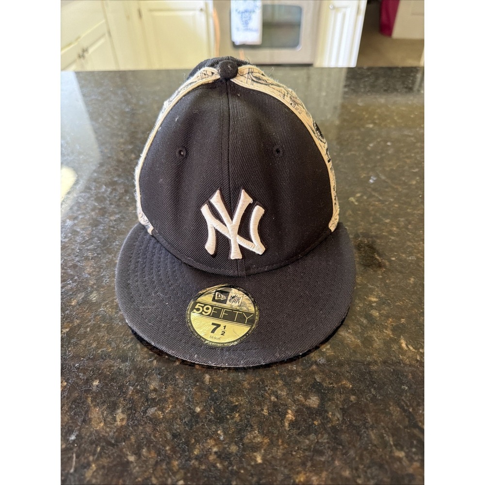 New York Yankees New Era 59fifty 7 1/2 Fitted Hat Cap Ben Franklin 100 Dollar